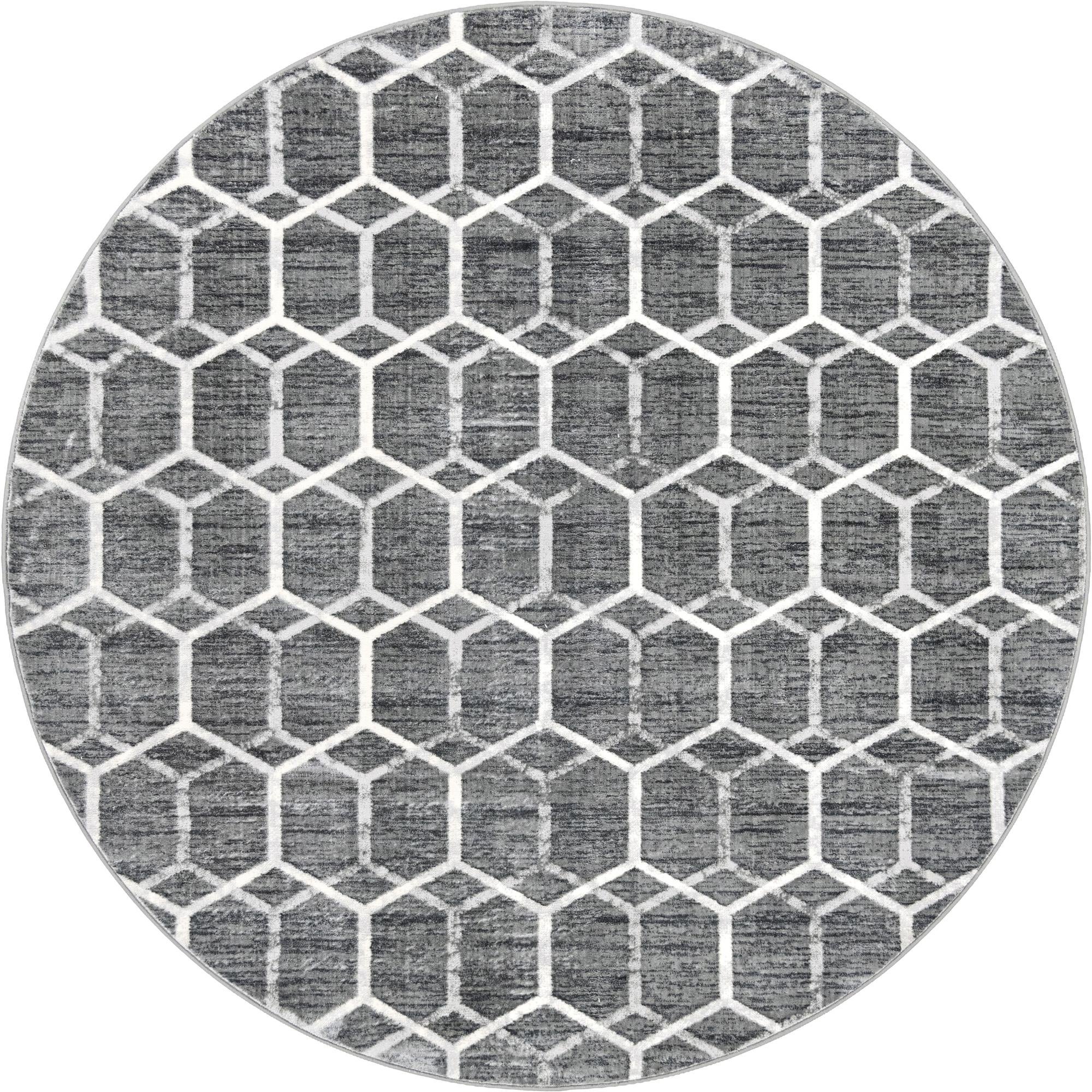 8' x 8' Lattice Trellis Round Rug