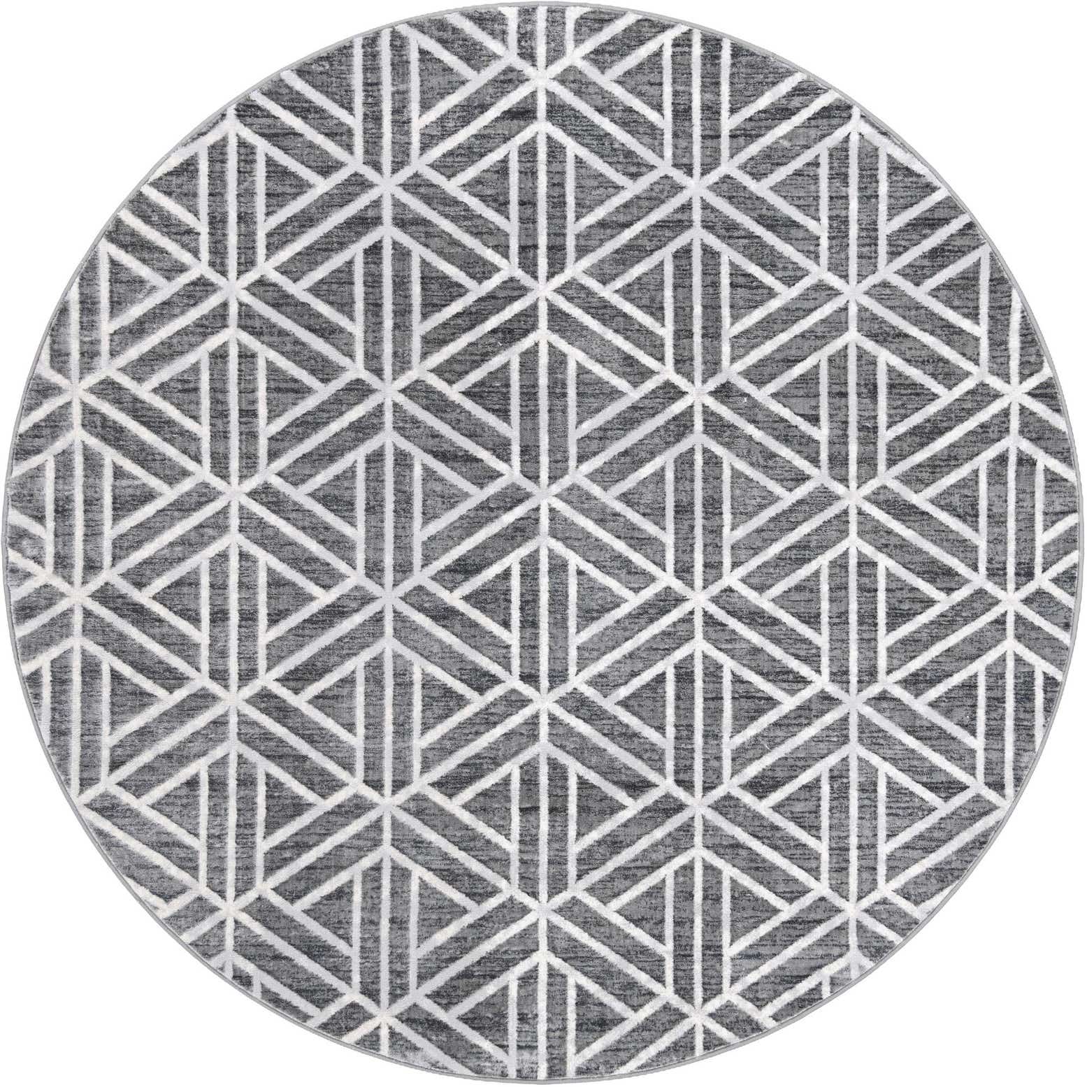 8' x 8' Lattice Trellis Round Rug