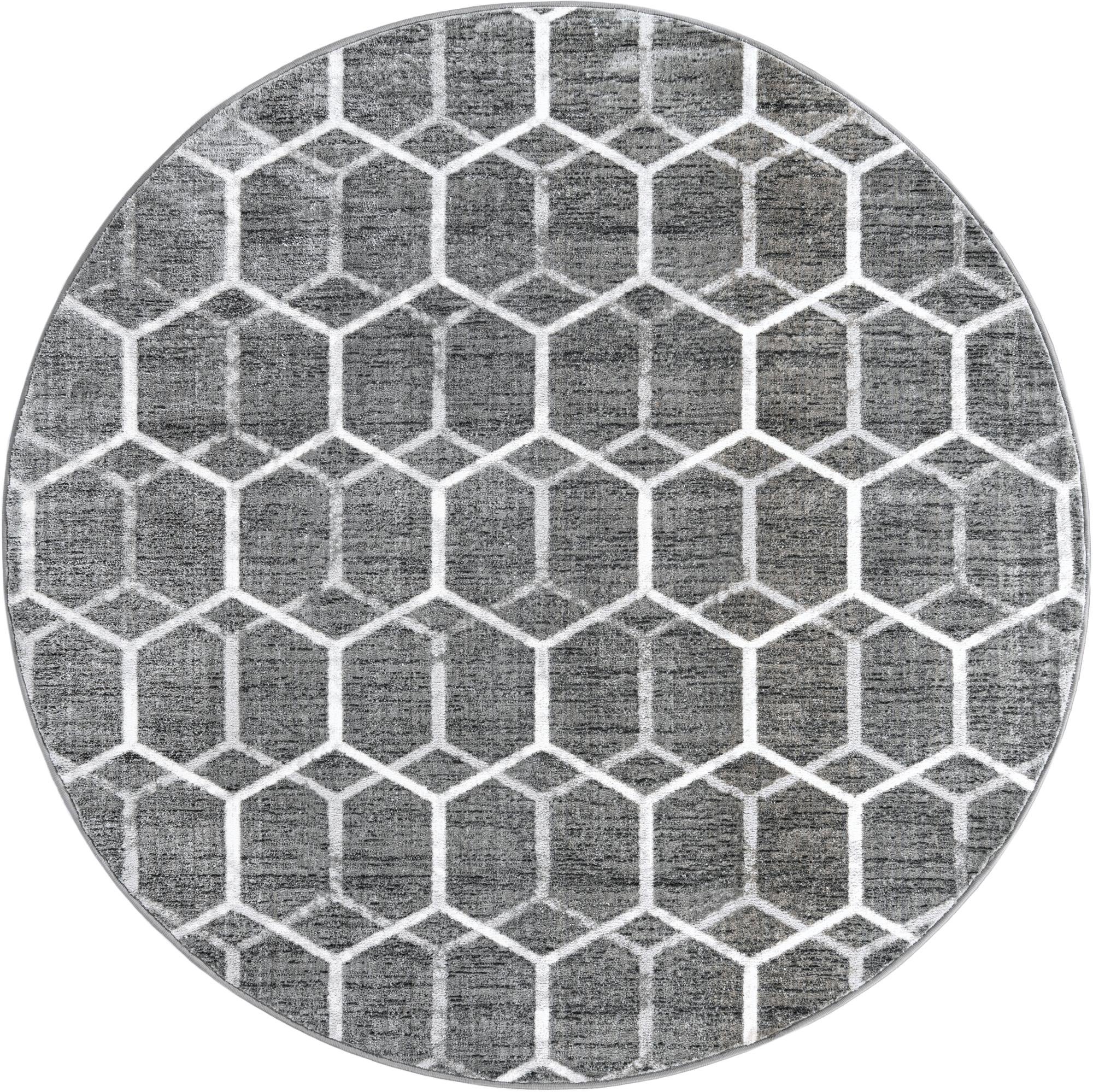 7' x 7' Lattice Trellis Round Rug