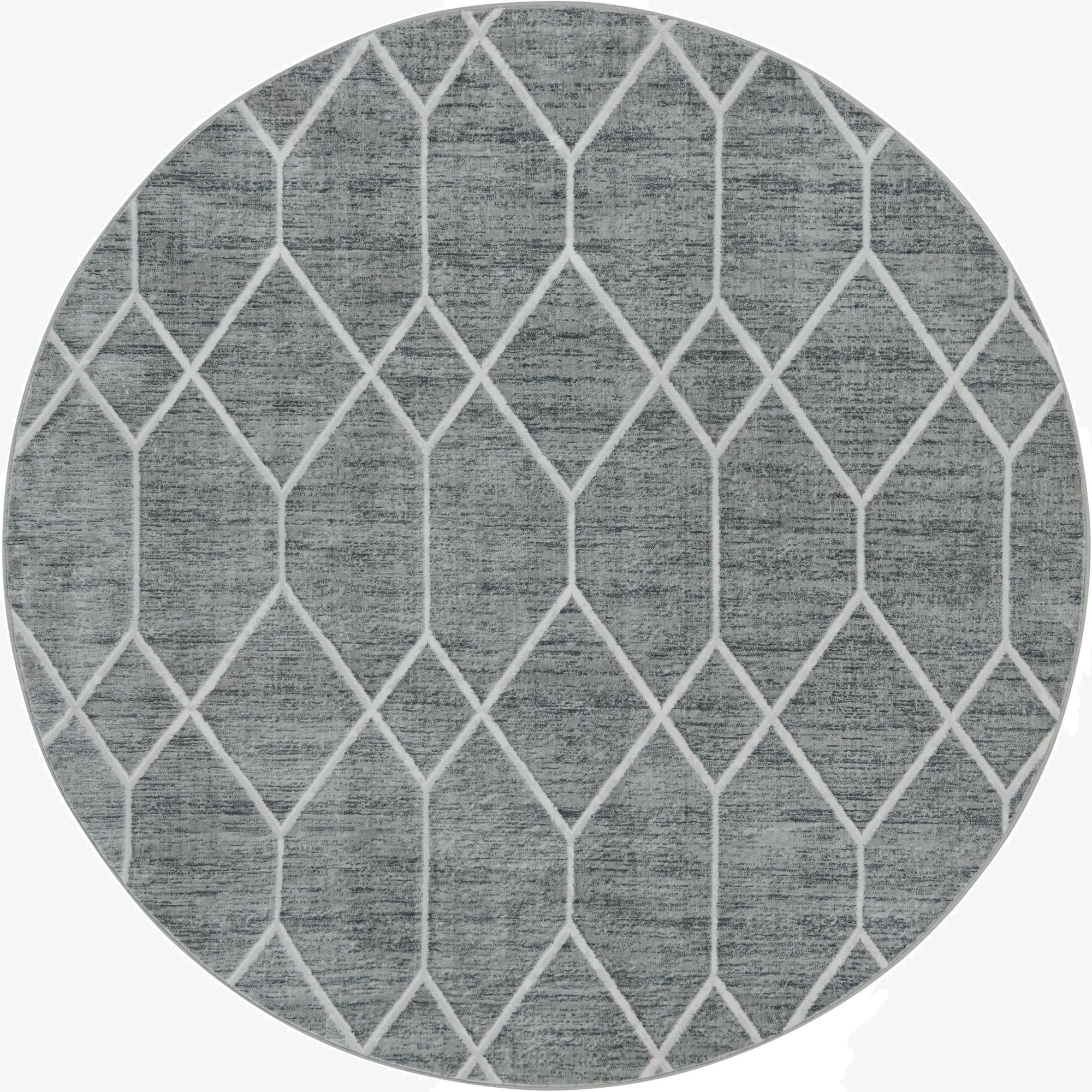 8' x 8' Lattice Trellis Round Rug