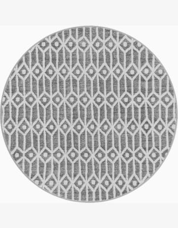 5' x 5' Lattice Trellis Round Rug