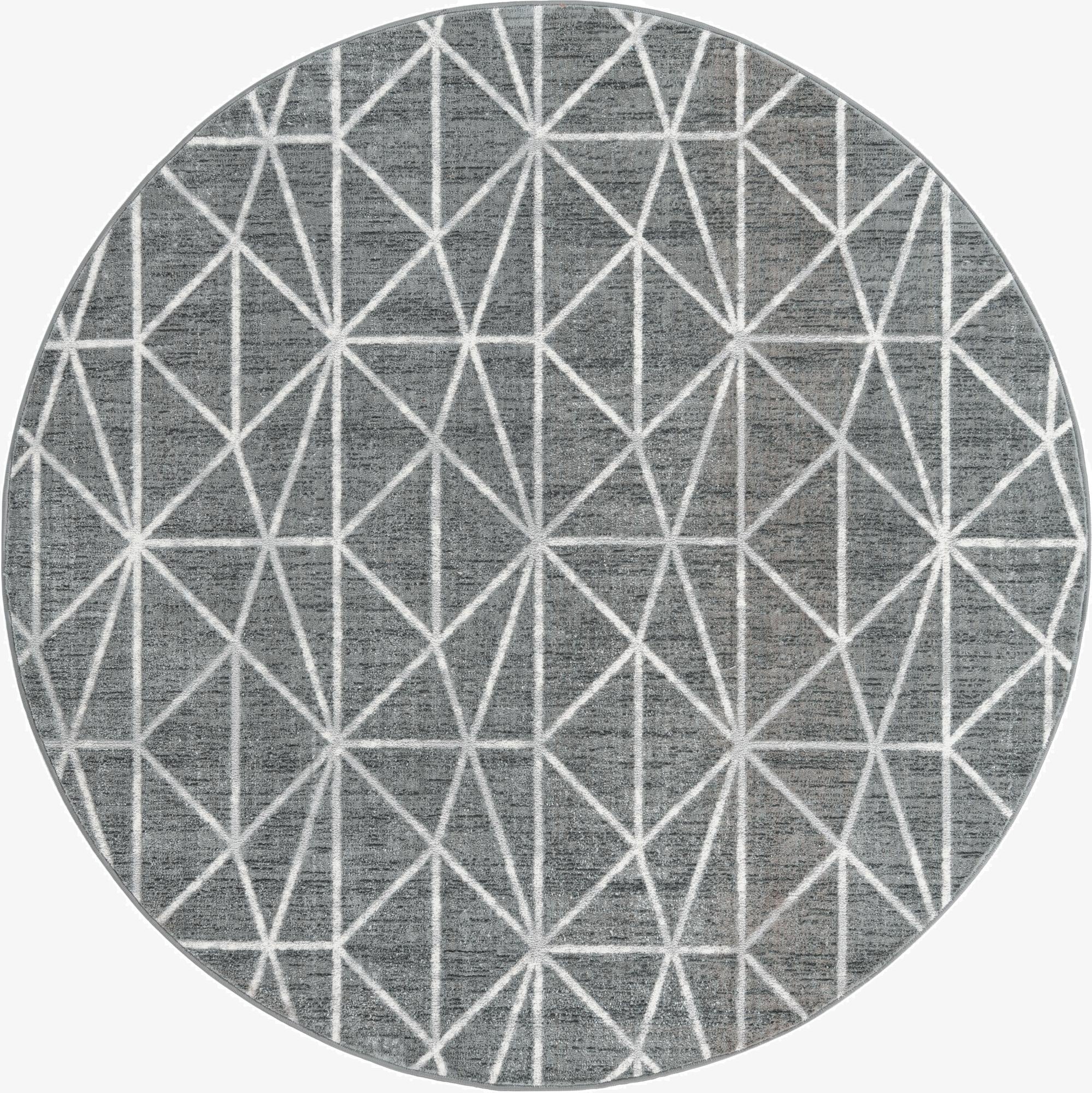 7' x 7' Lattice Trellis Round Rug