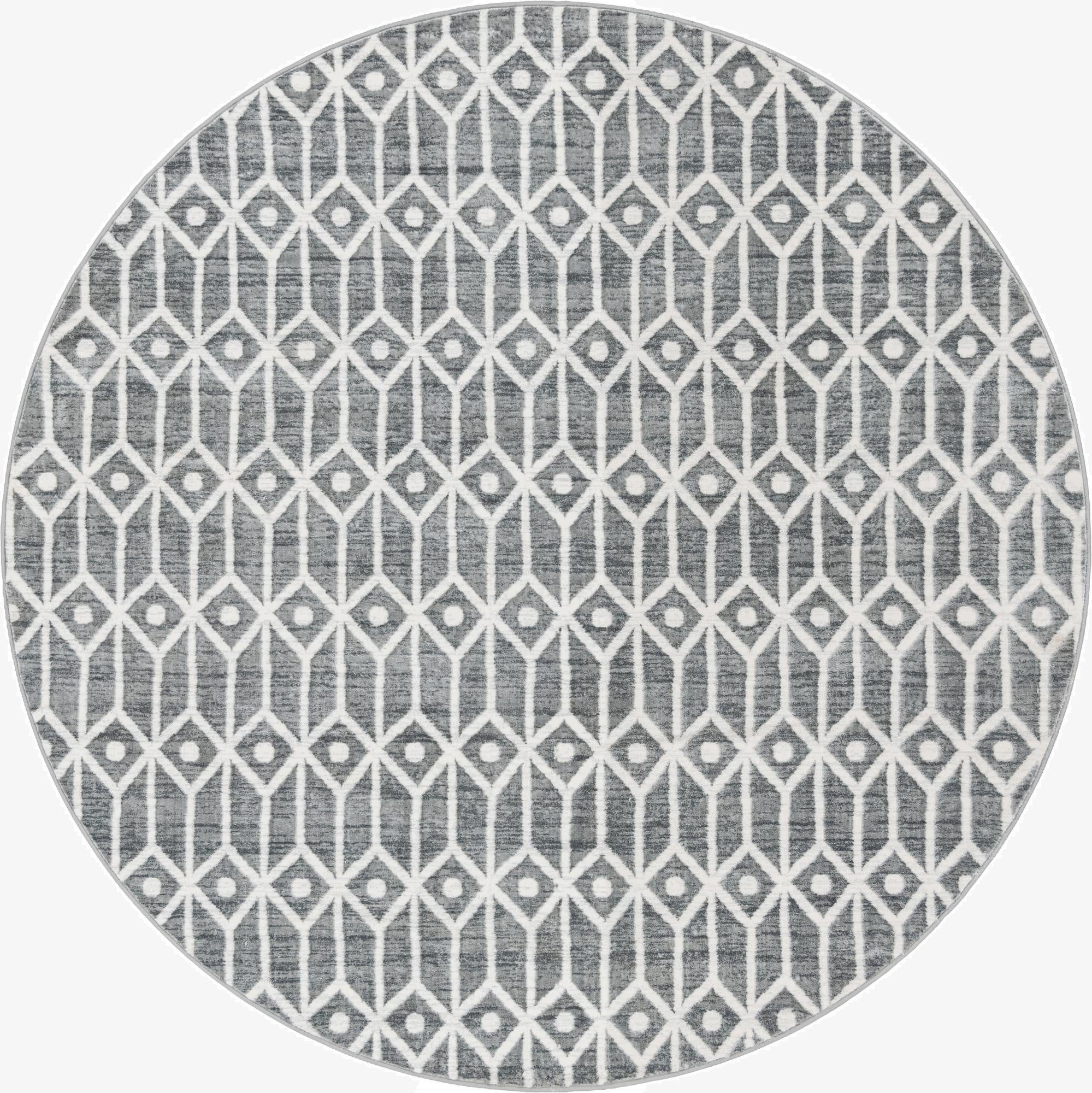 Primary image 8' x 8' Lattice Trellis Round Rug