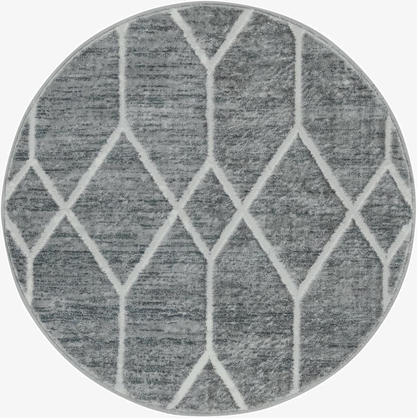 100cm x 100cm Lattice Trellis Round Rug