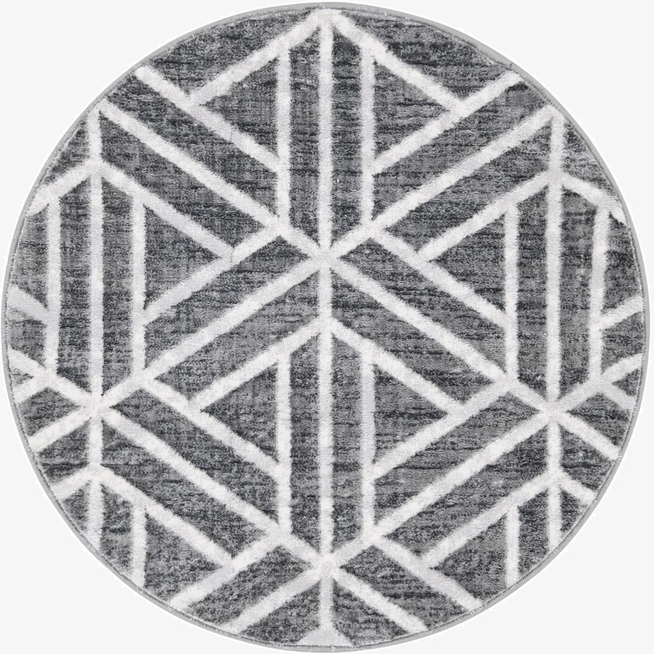 100cm x 100cm Lattice Trellis Round Rug