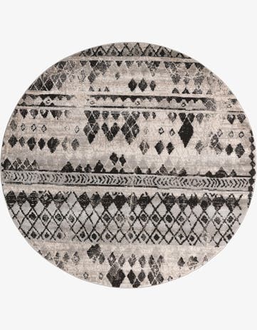 Gray Leipzig Round Rug