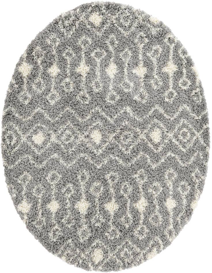 Detail image of 6' x 6' Moroccan Trellis Shag Round Rug
