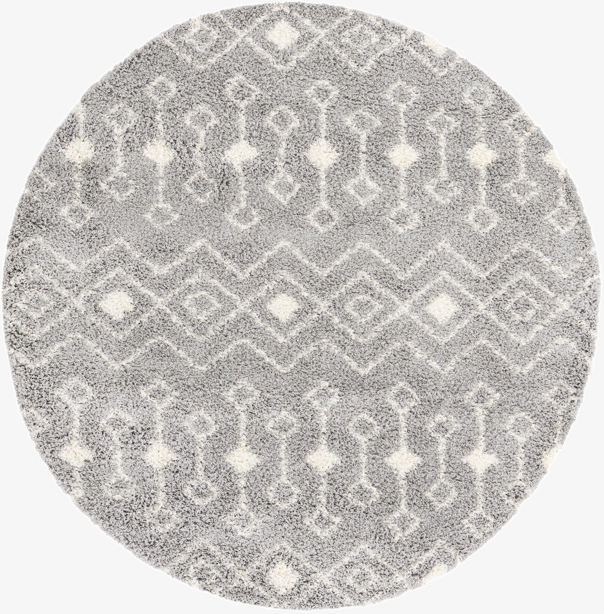 7' 10 x 7' 10 Moroccan Trellis Shag Round Rug