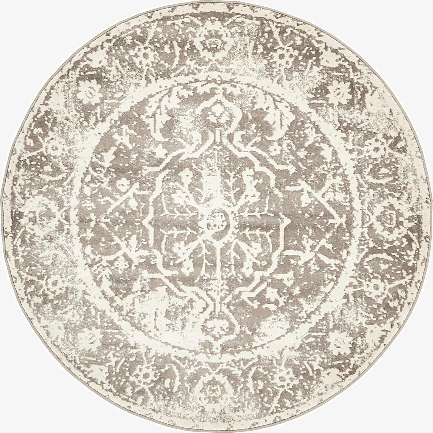 4' x 4' New Vintage Round Rug