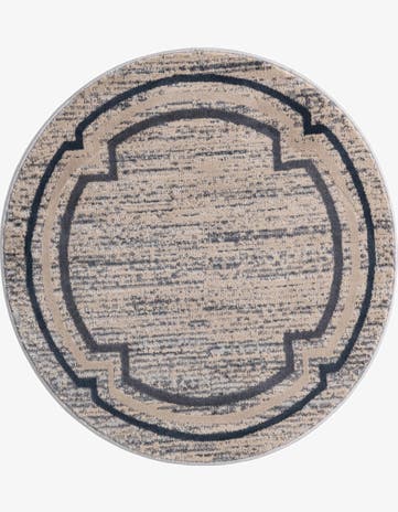 Gray Oasis Round Rug