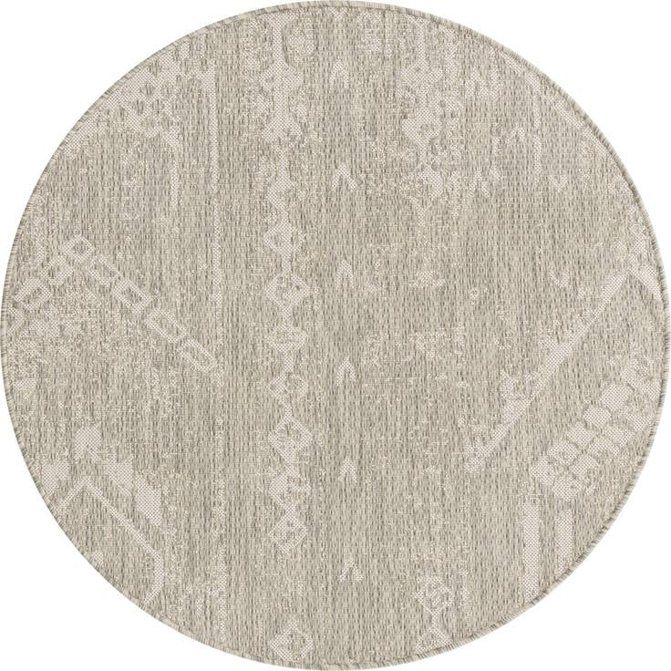 Detail image of 4' x 4' Easy-Clean Bohemian Indoor / Outdoor Round Rug
