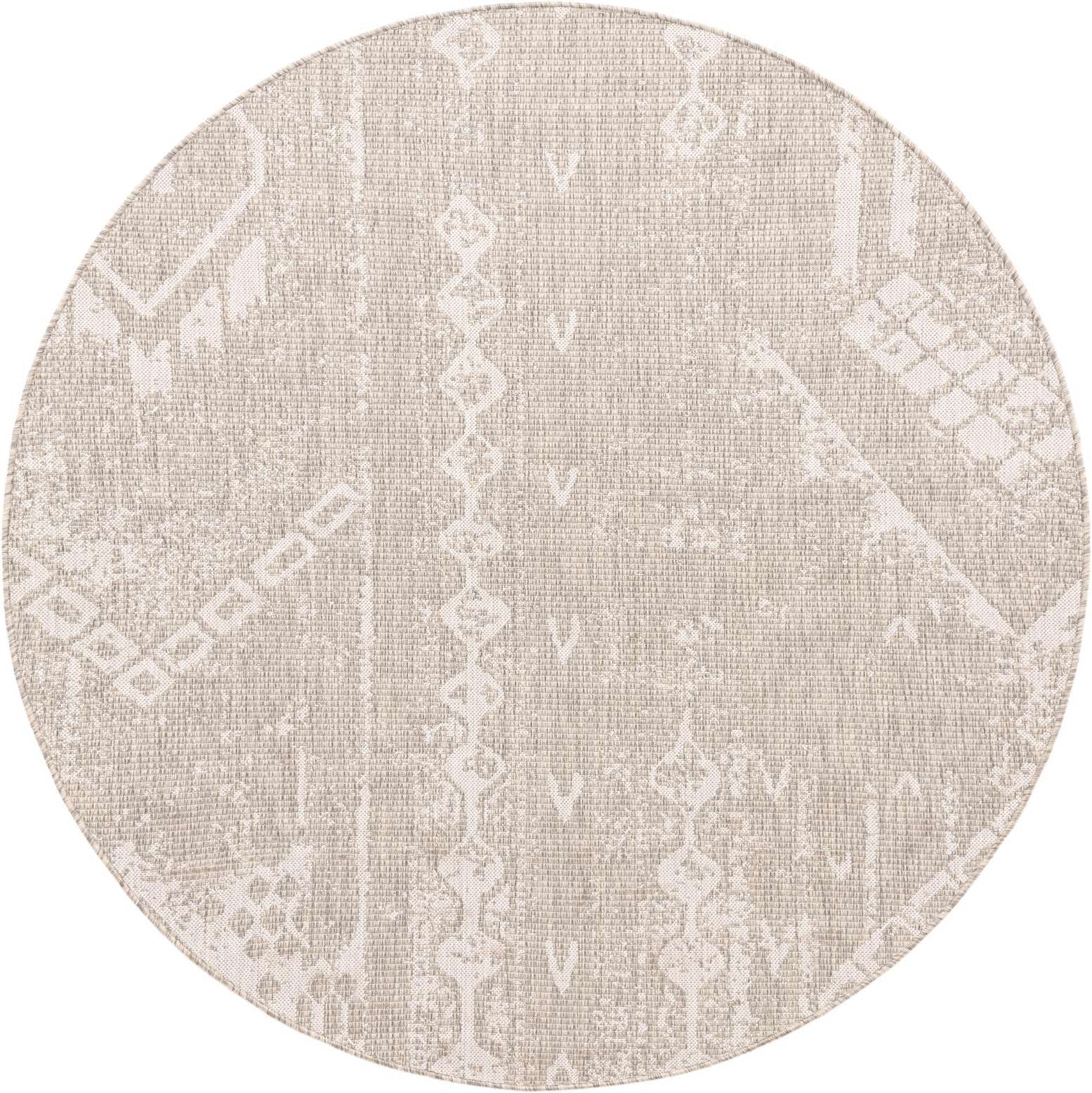 6' x 6' Easy-Clean Bohemian Indoor / Outdoor Round Rug