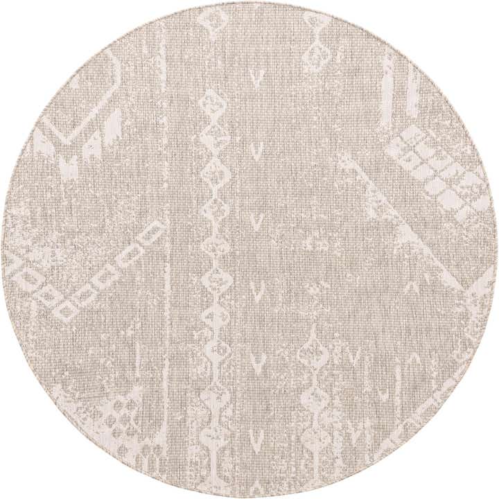 6' x 6' Easy-Clean Bohemian Indoor / Outdoor Round Rug
