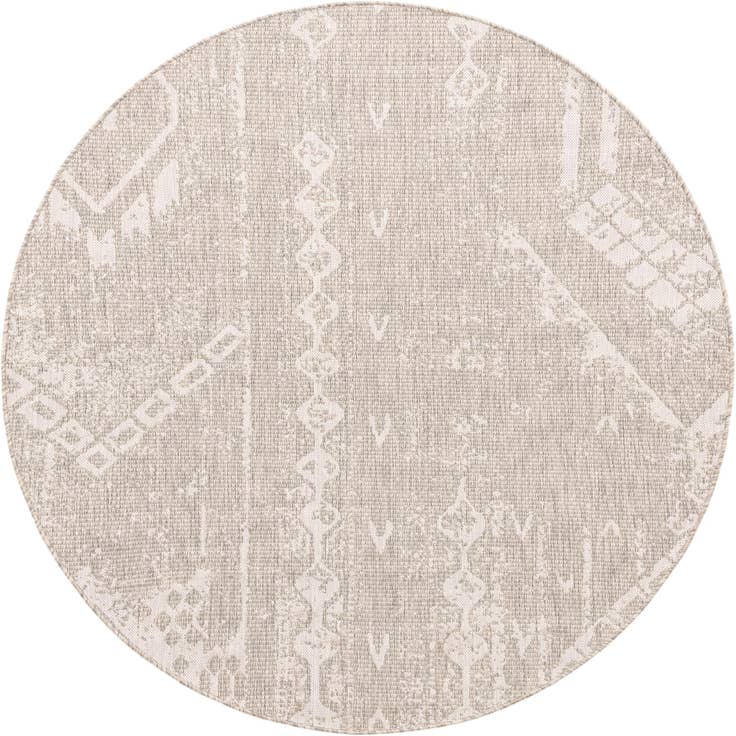 Detail image of 6' x 6' Easy-Clean Bohemian Indoor / Outdoor Round Rug
