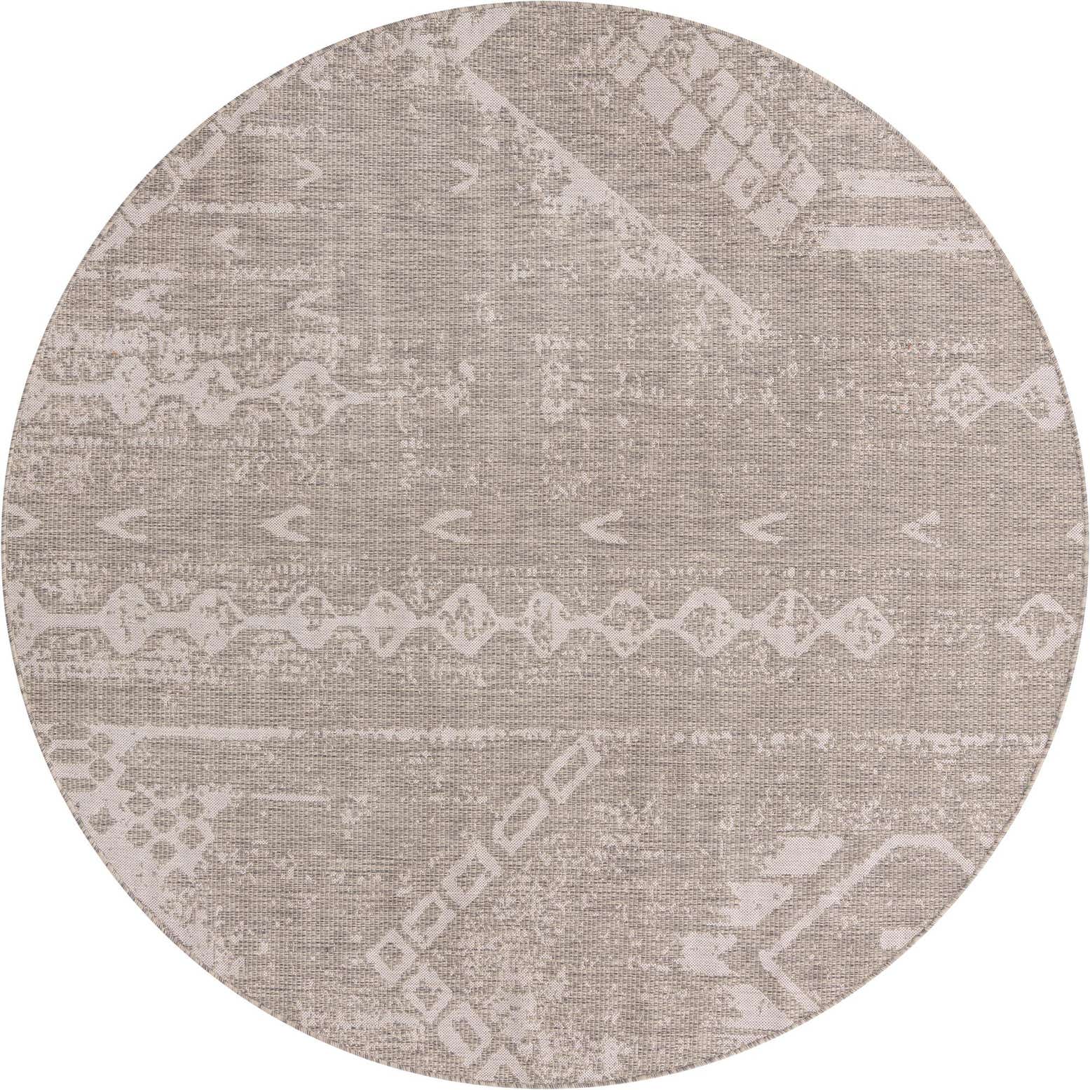 7' 10 x 7' 10 Easy-Clean Bohemian Indoor / Outdoor Round Rug