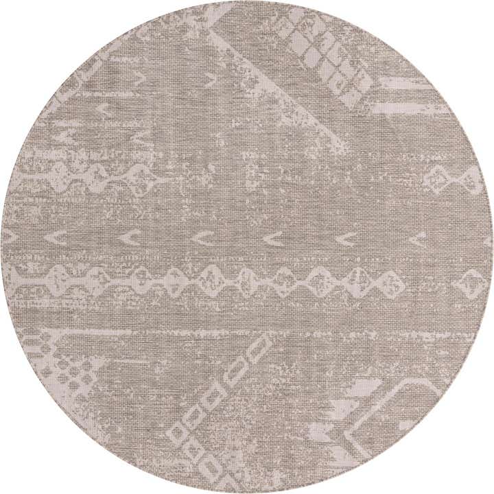 7' 10 x 7' 10 Easy-Clean Bohemian Indoor / Outdoor Round Rug