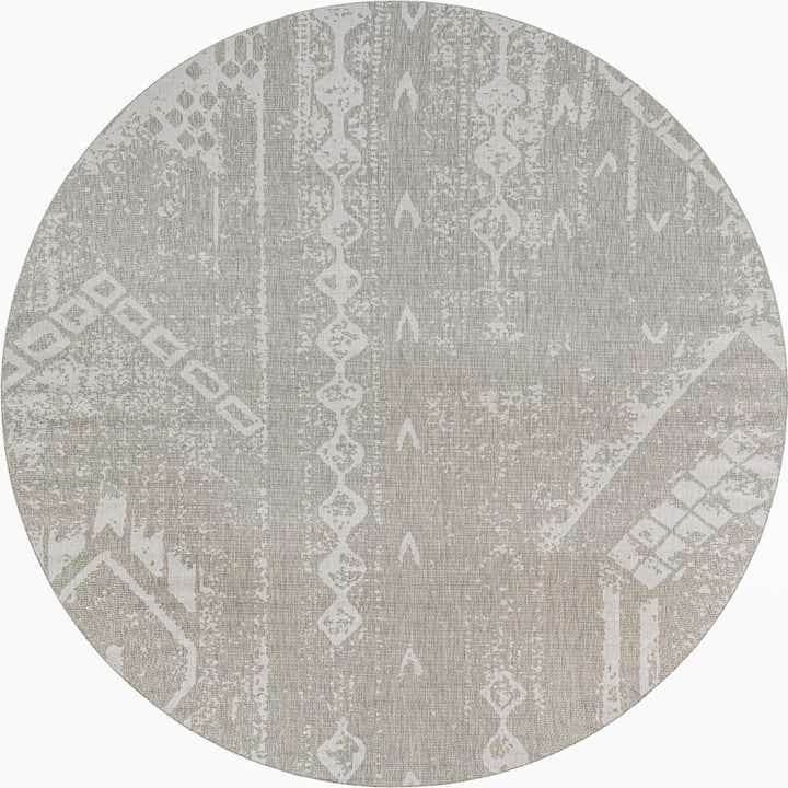 10' 8 x 10' 8 Easy-Clean Bohemian Indoor / Outdoor Round Rug