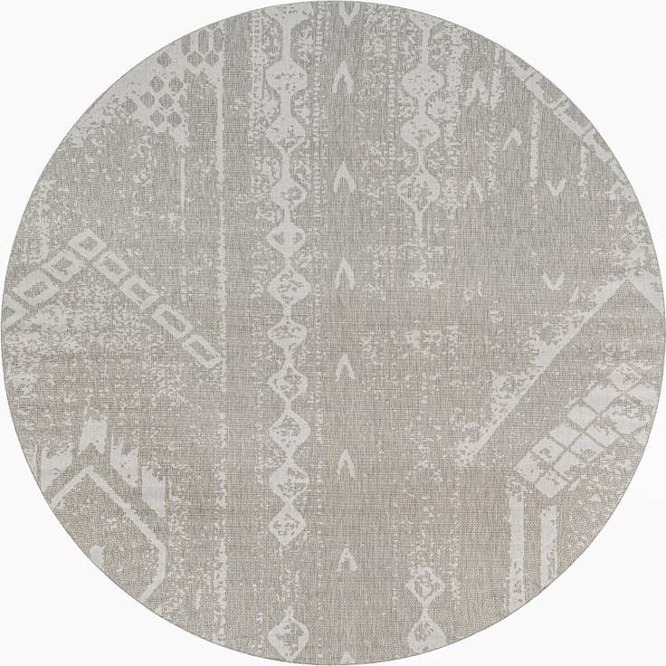 Detail image of 10' 8 x 10' 8 Easy-Clean Bohemian Indoor / Outdoor Round Rug