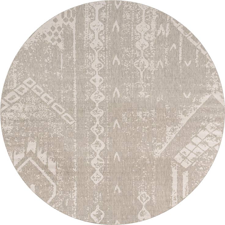 Detail image of 13' x 13' Easy-Clean Bohemian Indoor / Outdoor Round Rug