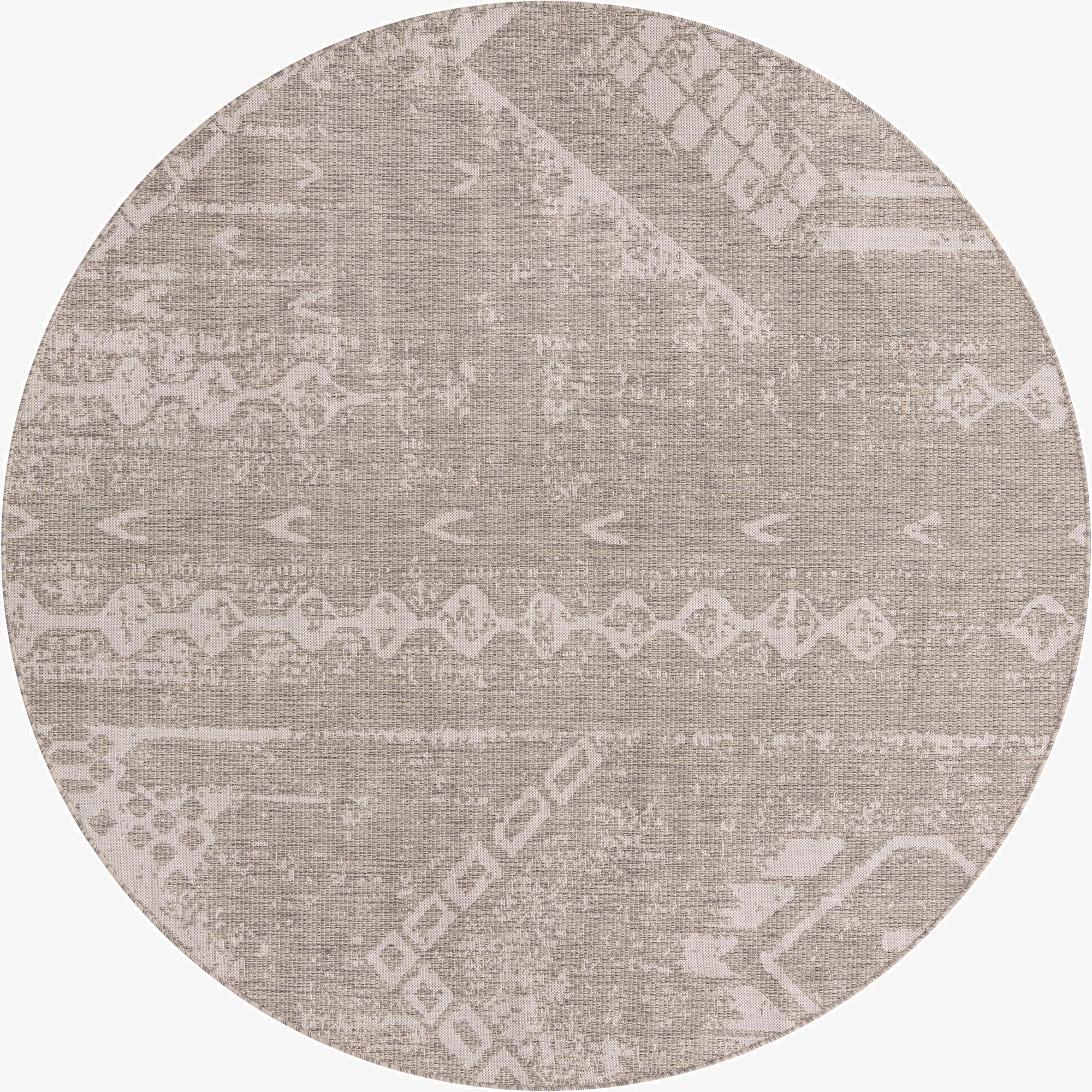 7' 10 x 7' 10  Washable Bohemian Indoor / Outdoor Round Rug