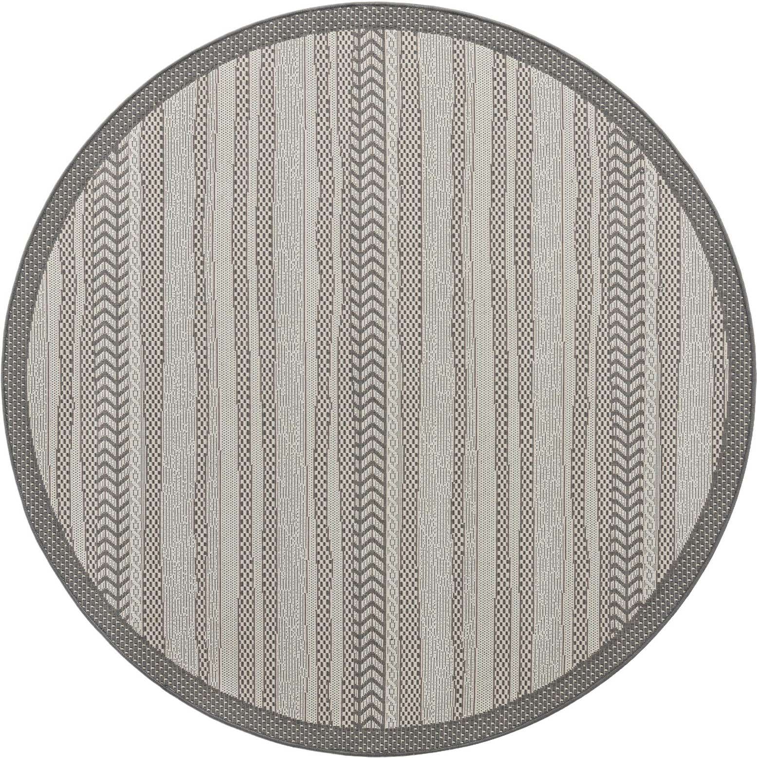 6' x 6' Easy-Clean Border Indoor / Outdoor Round Rug