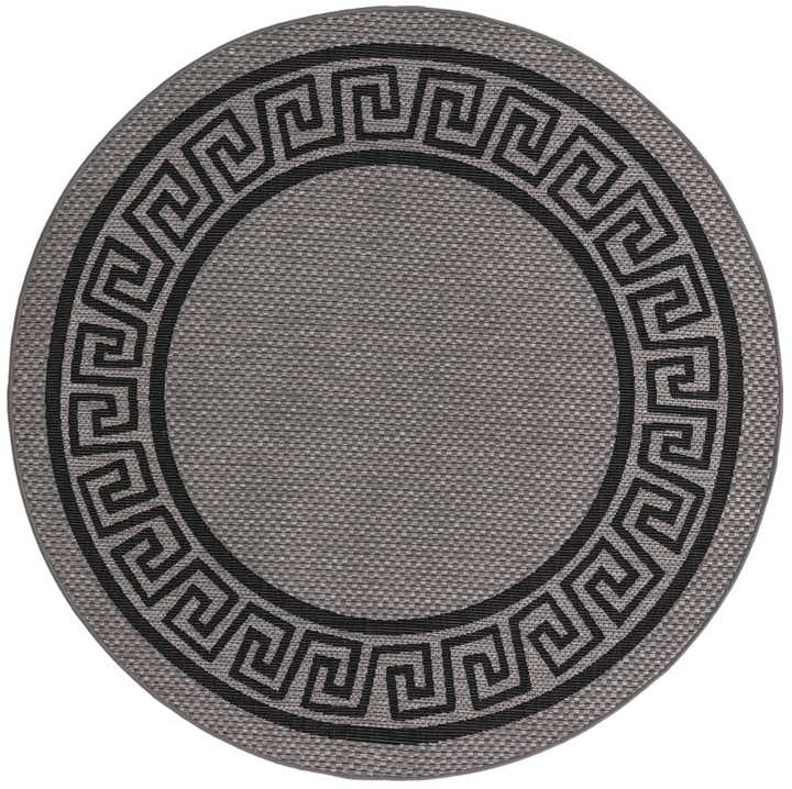 6' x 6' Easy-Clean Border Indoor / Outdoor Round Rug