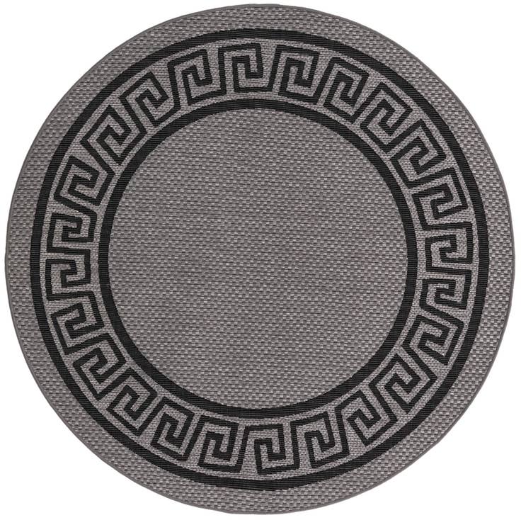Detail image of 6' x 6' Easy-Clean Border Indoor / Outdoor Round Rug