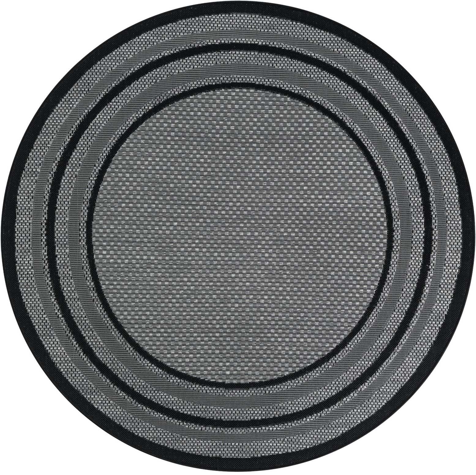 5' 3 x 5' 3 Easy-Clean Border Indoor / Outdoor Round Rug