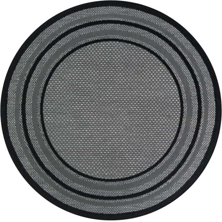 5' 3 x 5' 3 Easy-Clean Border Indoor / Outdoor Round Rug