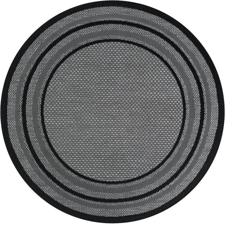 Detail image of 5' 3 x 5' 3 Easy-Clean Border Indoor / Outdoor Round Rug