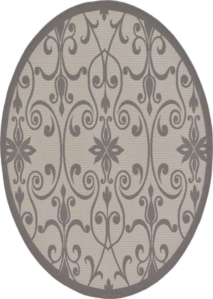 6' x 6' Easy-Clean Botanical Indoor / Outdoor Round Rug