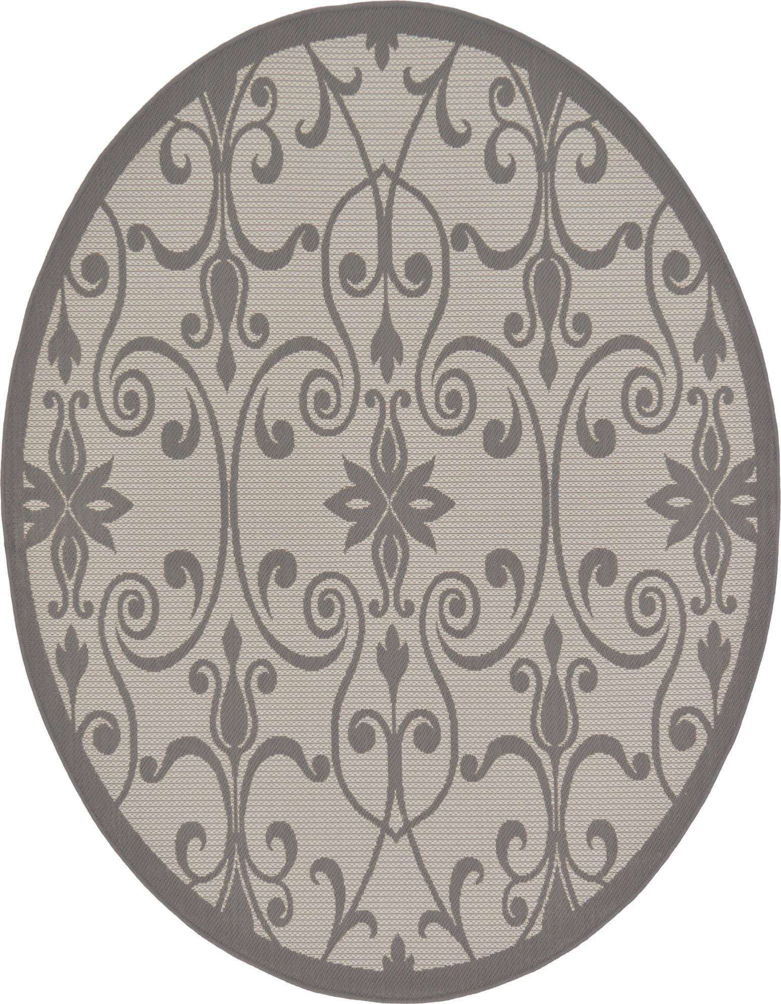 6' x 6' Easy-Clean Botanical Indoor / Outdoor Round Rug