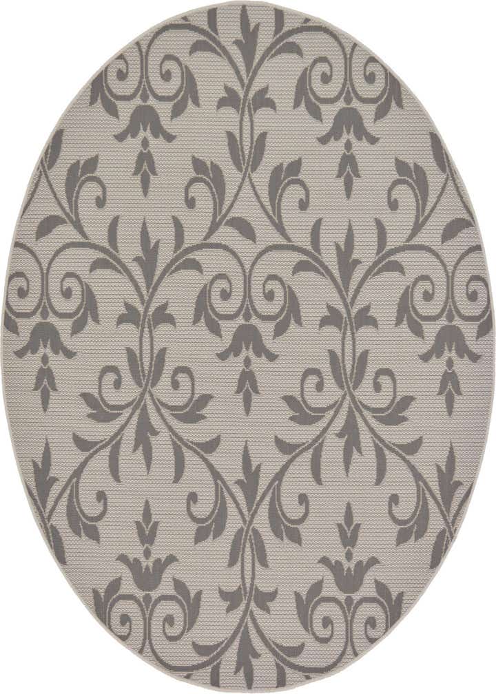 6' x 6' Easy-Clean Botanical Indoor / Outdoor Round Rug