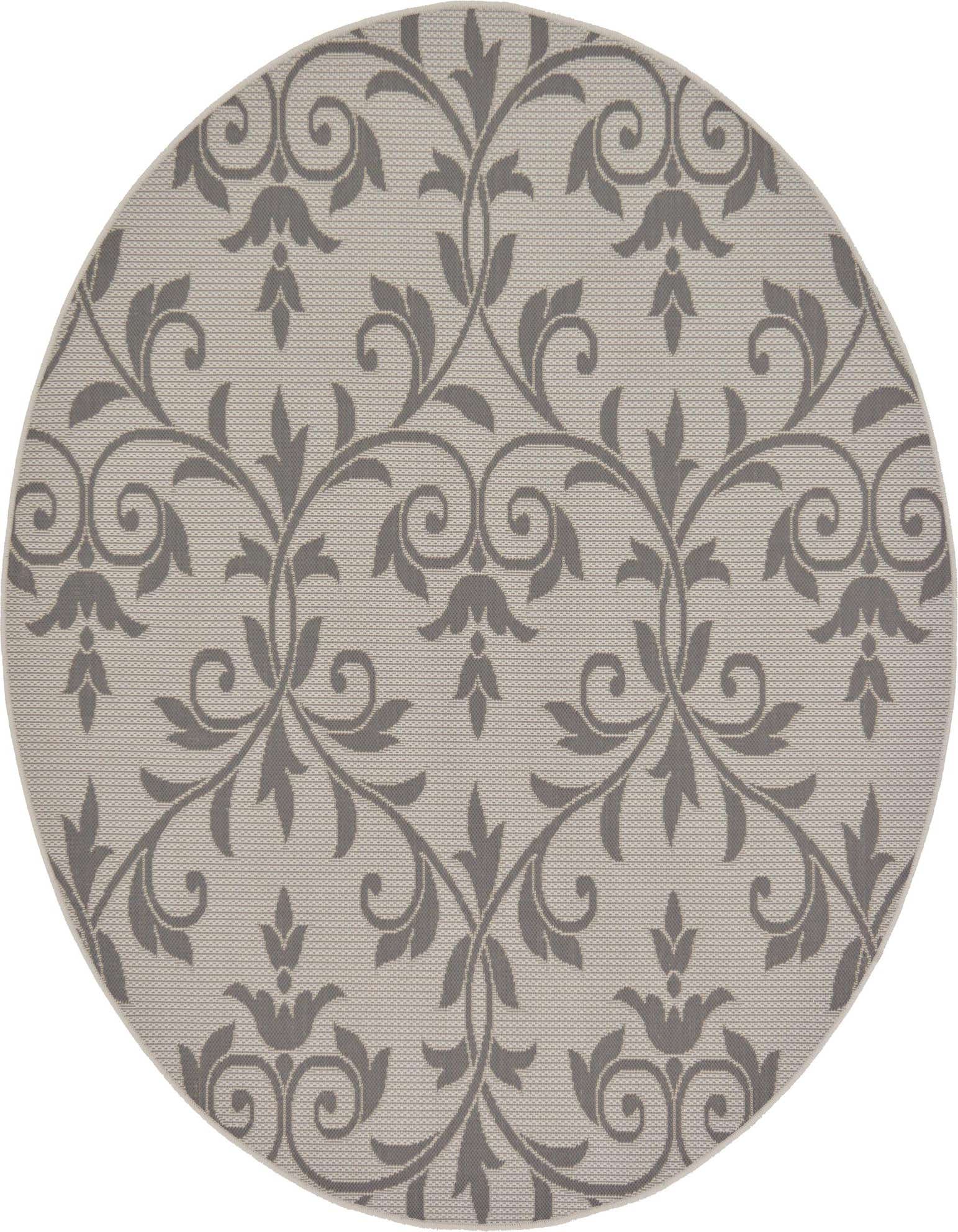 6' x 6' Easy-Clean Botanical Indoor / Outdoor Round Rug