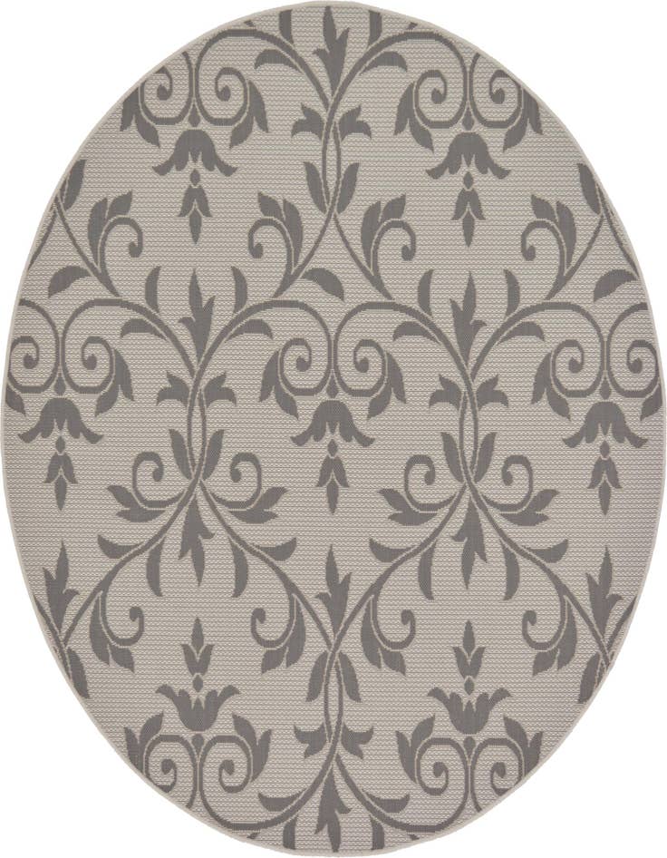 Detail image of 6' x 6' Easy-Clean Botanical Indoor / Outdoor Round Rug