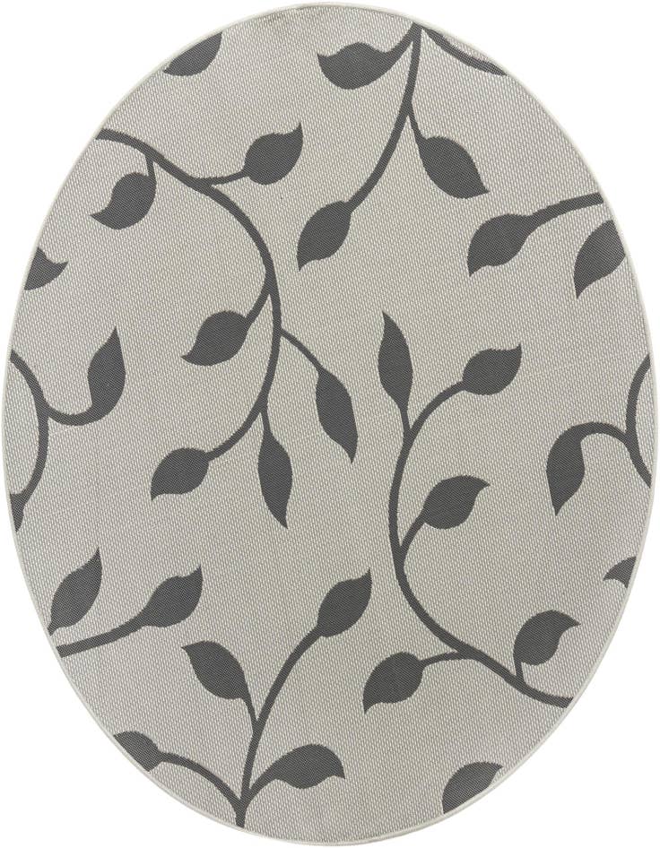 Detail image of 6' x 6' Easy-Clean Botanical Indoor / Outdoor Round Rug