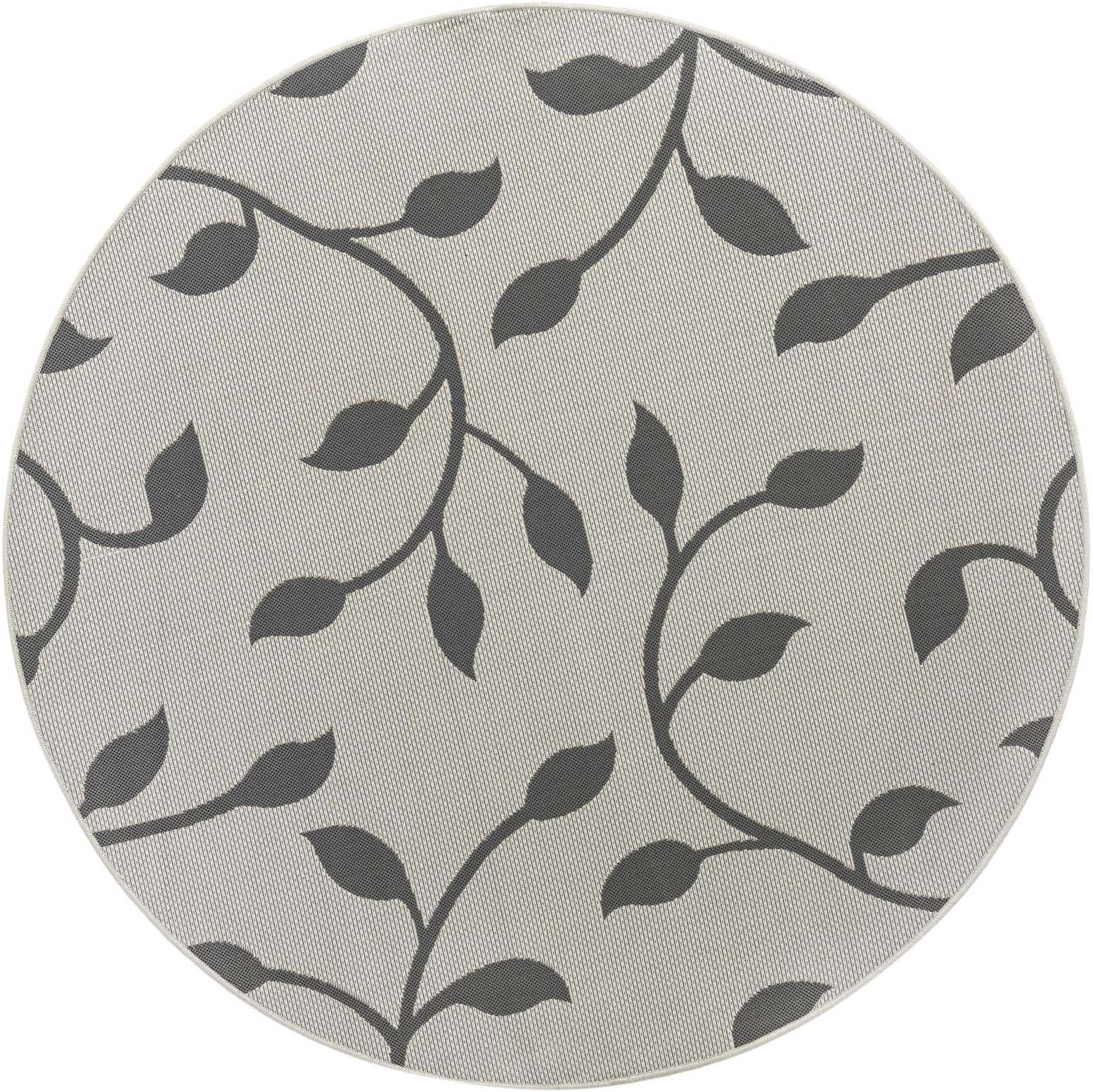 6' x 6' Easy-Clean Botanical Indoor / Outdoor Round Rug