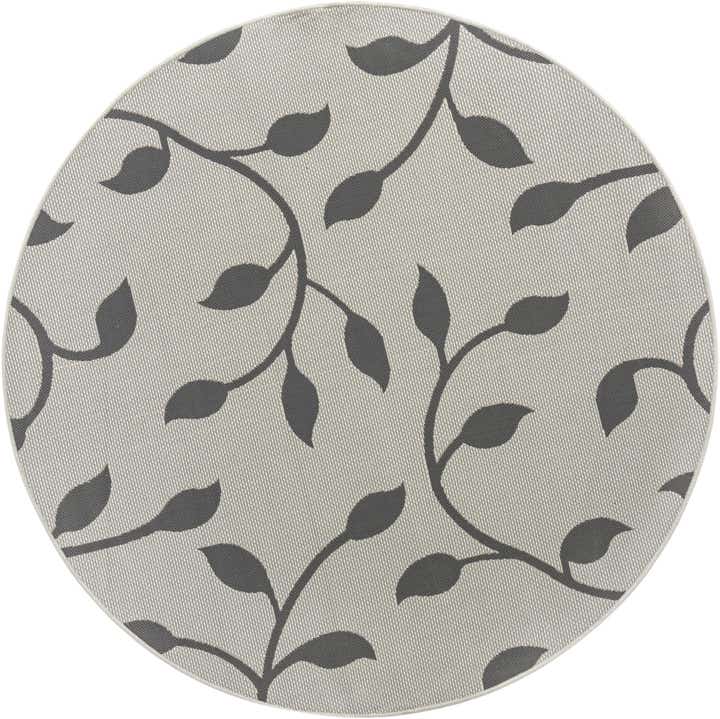 6' x 6' Easy-Clean Botanical Indoor / Outdoor Round Rug
