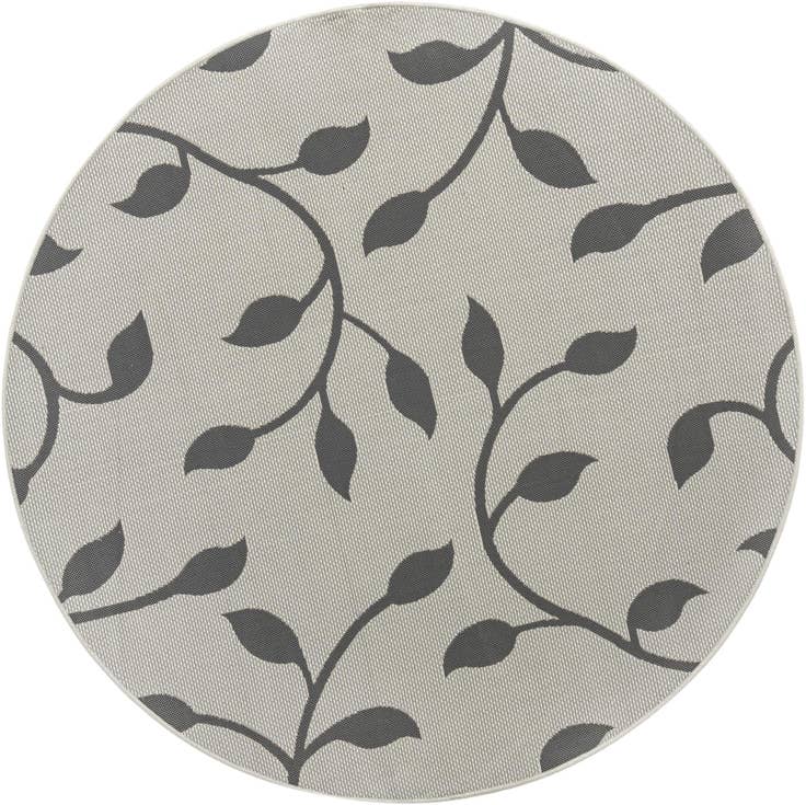 Detail image of 6' x 6' Easy-Clean Botanical Indoor / Outdoor Round Rug
