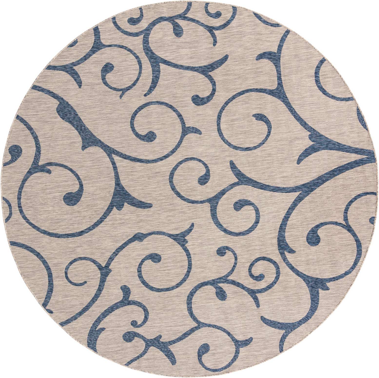 10' 8 x 10' 8 Easy-Clean Botanical Indoor / Outdoor Round Rug