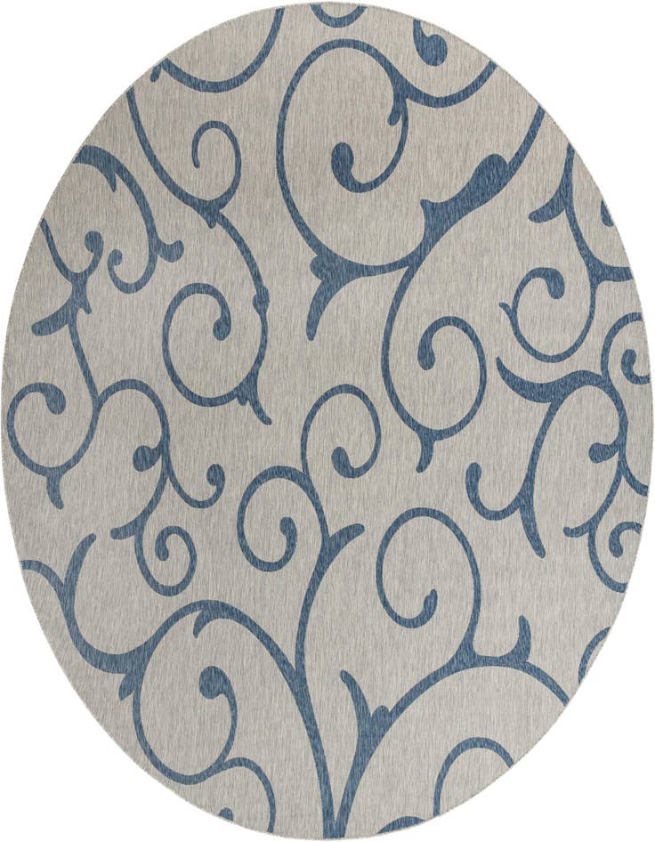 Detail image of 13' x 13' Easy-Clean Botanical Indoor / Outdoor Round Rug
