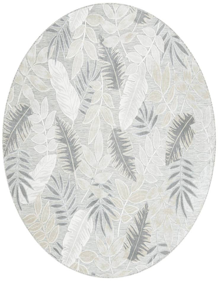 Detail image of 8' 2 x 8' 2 Easy-Clean Botanical Indoor / Outdoor Round Rug