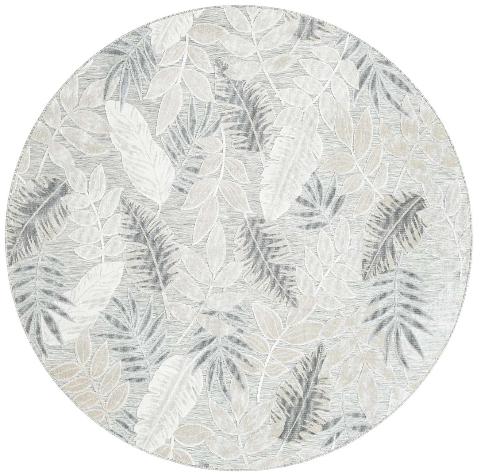 8' 2 x 8' 2 Easy-Clean Botanical Indoor / Outdoor Round Rug