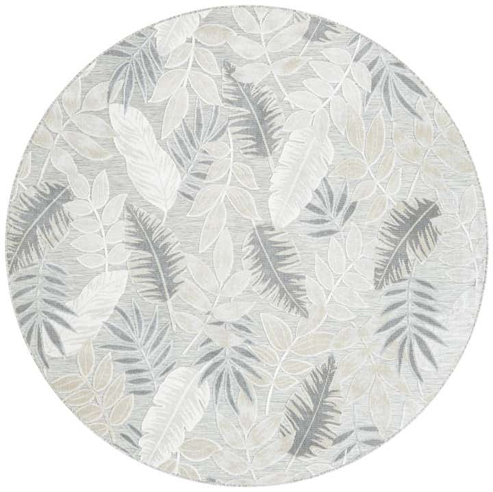 8' 2 x 8' 2 Easy-Clean Botanical Indoor / Outdoor Round Rug