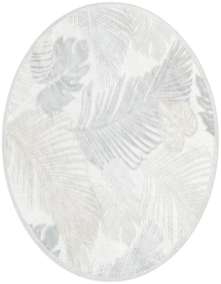 Detail image of 4' 5 x 4' 5 Easy-Clean Botanical Indoor / Outdoor Round Rug