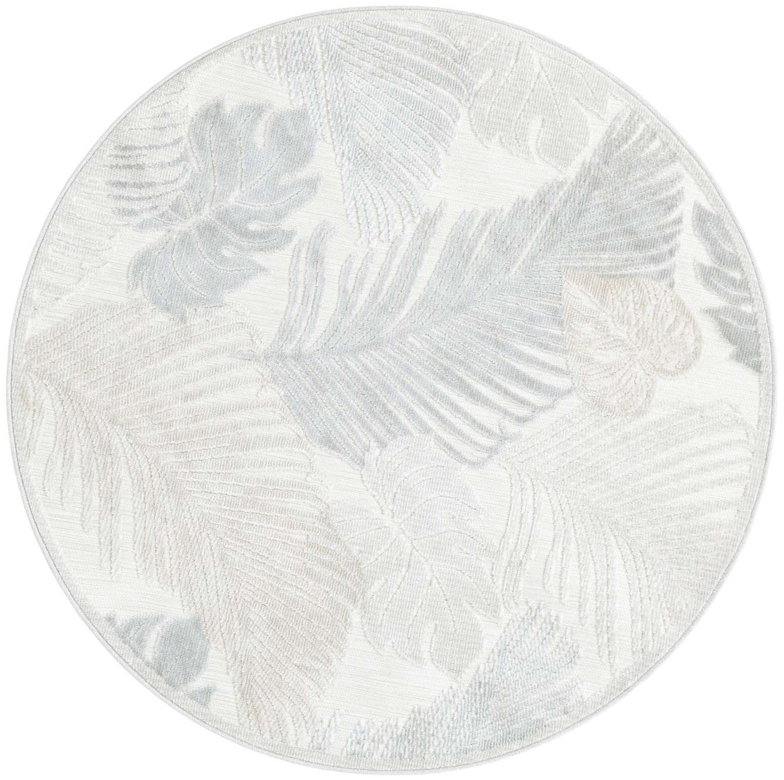 4' 5 x 4' 5 Easy-Clean Botanical Indoor / Outdoor Round Rug