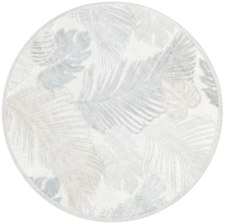4' 5 x 4' 5 Easy-Clean Botanical Indoor / Outdoor Round Rug
