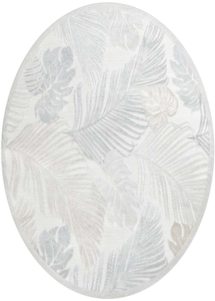 8' 2 x 8' 2 Easy-Clean Botanical Indoor / Outdoor Round Rug