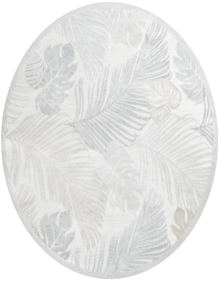 Detail image of 8' 2 x 8' 2 Easy-Clean Botanical Indoor / Outdoor Round Rug