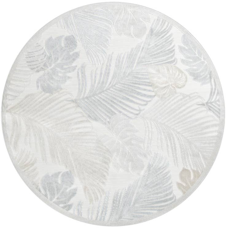 Detail image of 8' 2 x 8' 2 Easy-Clean Botanical Indoor / Outdoor Round Rug